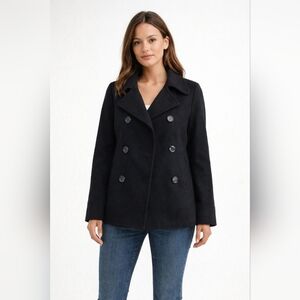 Gap Size M Black Double Breasted Short Wool Coat